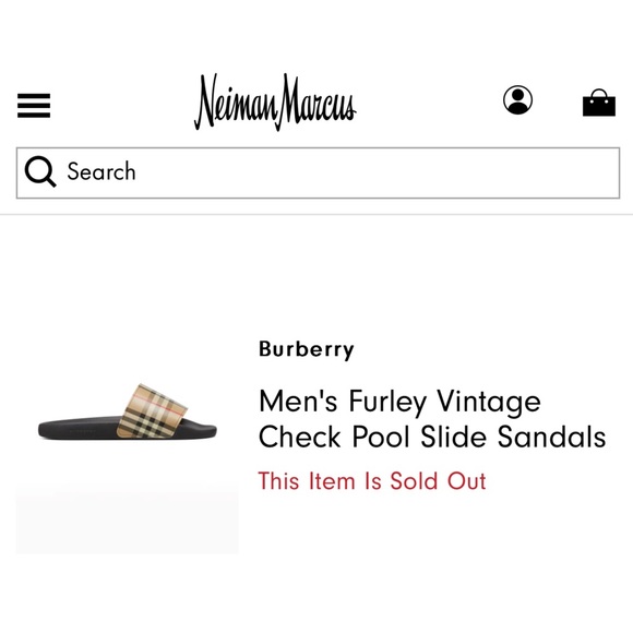 NIB Burberry Men's Furley Vintage Check Pool Slide Sandals - Picture 6 of 8